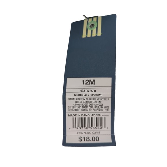 NWT Genuine Kids from Oshkosh Charcoal/Black Toddler Sweater Vest 12M - Picture 5 of 5